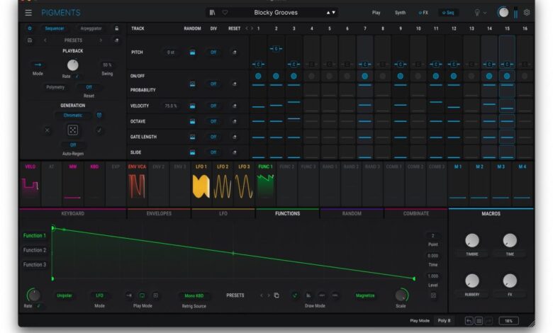 Arturia Pigments 5 adds generative sequencing and external audio processing