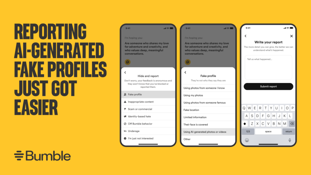 Bumble wants users to report AI-generated images