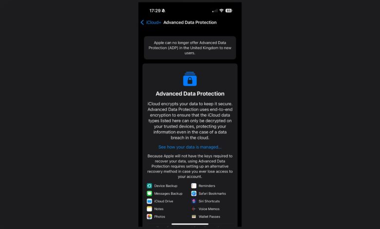 Apple disables iCloud's Advanced Data Protection feature in the UK Apple disables iCloud's Advanced Data Protection feature in the UK