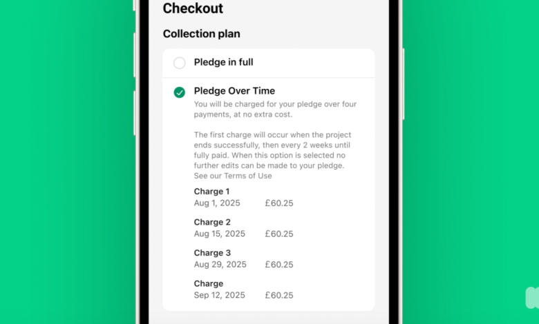 Kickstarter is rolling out new tools for backers, including a way to split pledges into four payments Kickstarter is rolling out new tools for backers, including a way to split pledges into four payments