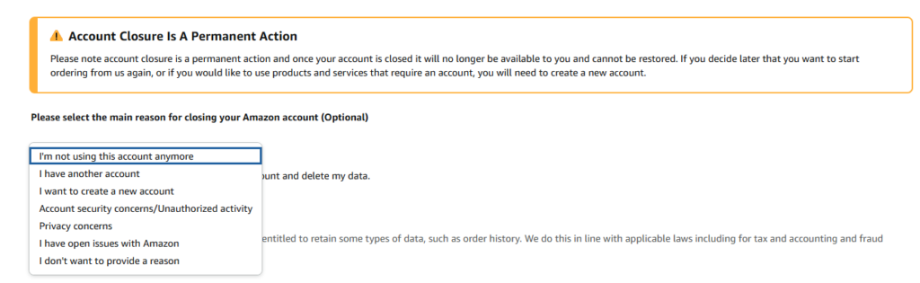 How to cancel your Amazon account