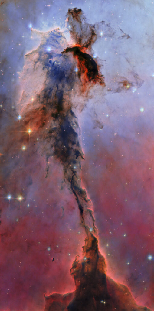 Celebrate the 35th anniversary of the Hubble Space Telescope with a gigantic tower of gas and dust
