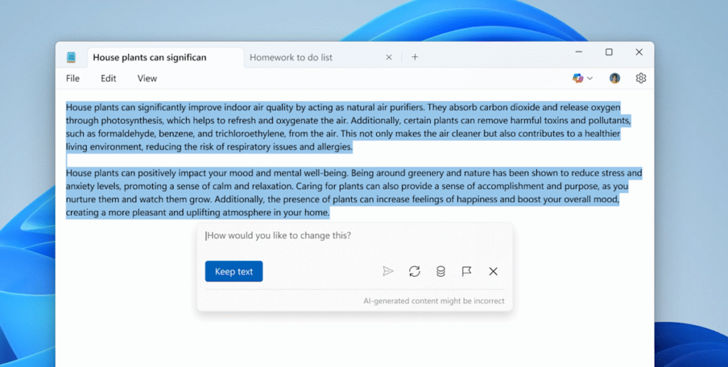 Microsoft Notepad’s latest AI trick churns out custom text for you