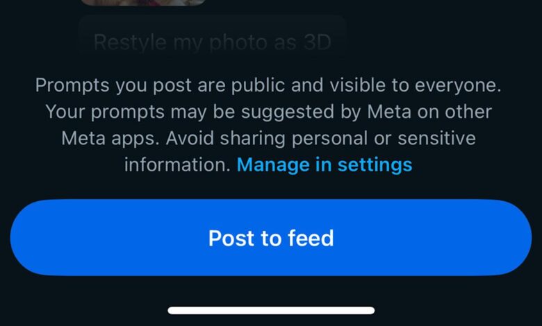 Meta warns users to ‘avoid sharing personal or sensitive information’ in its AI app Meta warns users to ‘avoid sharing personal or sensitive information’ in its AI app